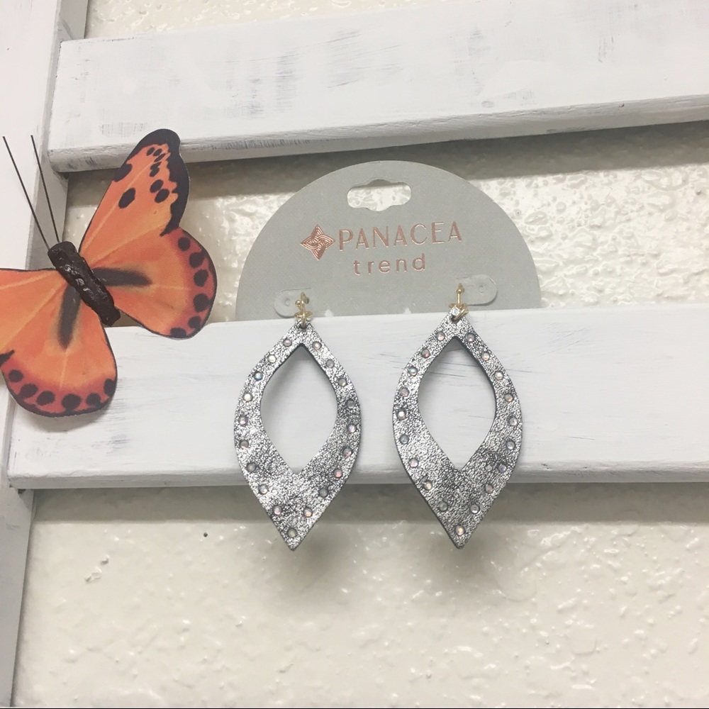 Panacea tear drop earrings with rhinestones